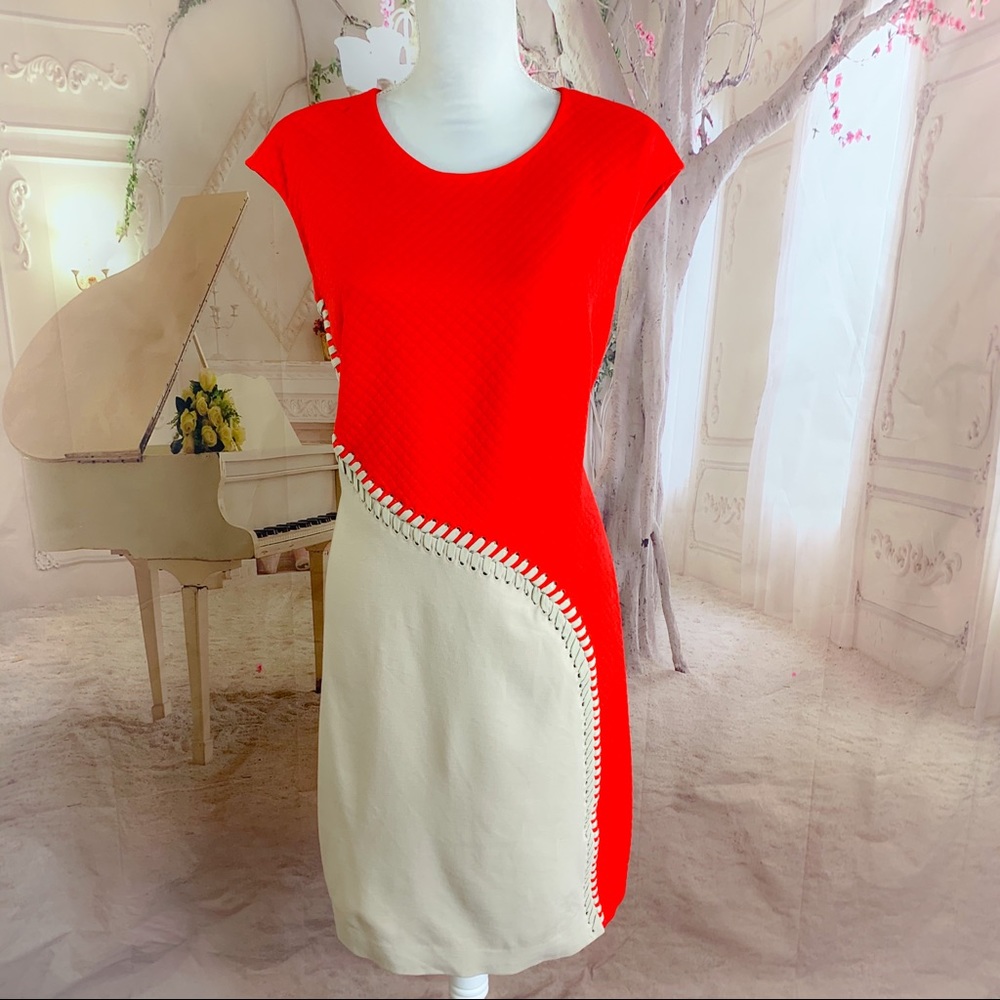 Carlisle Quilted Color-block Shift Dress